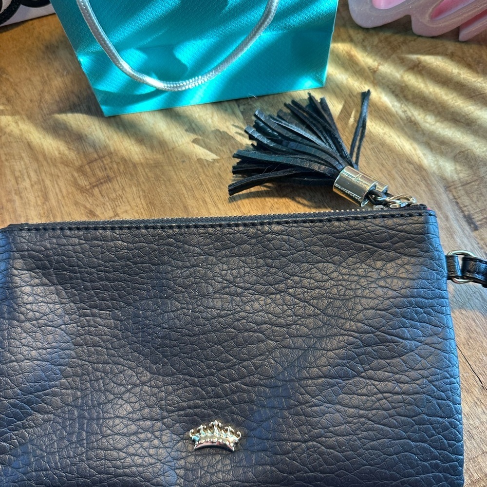 Juicy Couture Black Textured Double Clutch - Picture 14 of 15